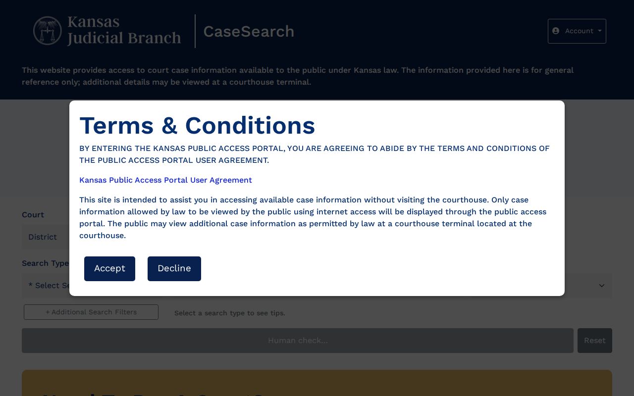 Kansas court search for Pratt County booking dispositions